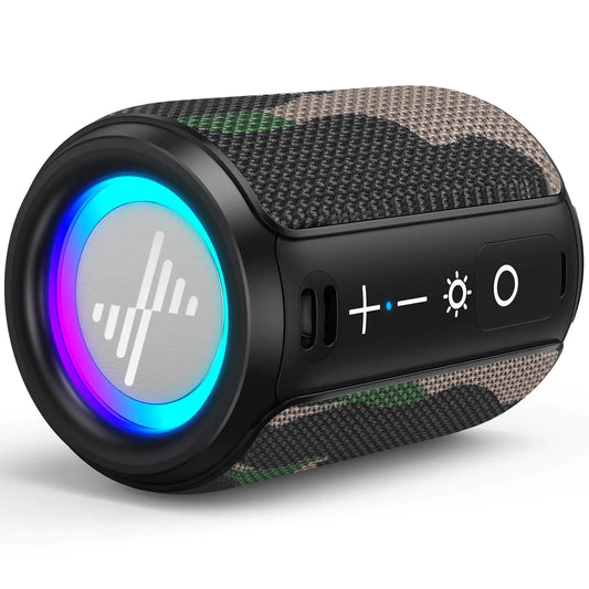 LENRUE Portable Bluetooth Speakers Wireless Speakers with TWS IPX5 Waterproof Colorful Lights Support Type C and TF Card Portable for Shower Travel Party