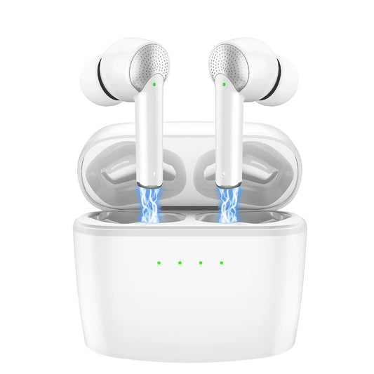 Mysic Wireless EarbudsBluetooth 5.3 Earbuds Built in 4 ENC Stereo Microphone Bluetooth Headphones 42H Playtime with Charging Case IPX7 Waterproof Mini in-Ear Earphones for iOS Android(White)