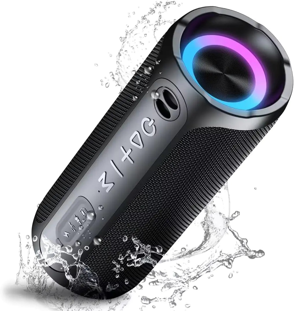 Portable Bluetooth Speakers IPX7 Waterproof Speaker Bluetooth Wireless 20W Loud Stereo Sound 24H Playtime RGB Lights Double Pairing Bluetooth 5.3 Wireless Speaker for Travel Outdoor Home Party