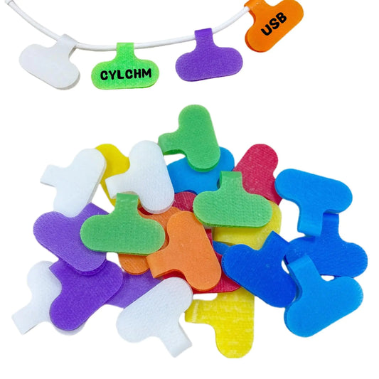 CYLHCM 36PCS Cable Ties Multi-Color Cord Labels Write-on Label Reusable Fastening Cable Cord Ties Multi-Purpose Cable Management Straps for Electronics and Cord Organizer 8 Colors