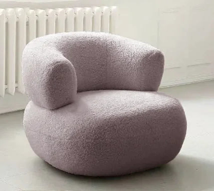 Minimalist White Lambswool Sofa Chair