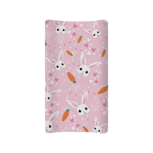 Gongbawa Easter Decor Baby Changing Pad Cover Infant Newborn Cute Rabbit Diaper Table Change Mat Sheet Cover Changing Table Covers for Boys Girls