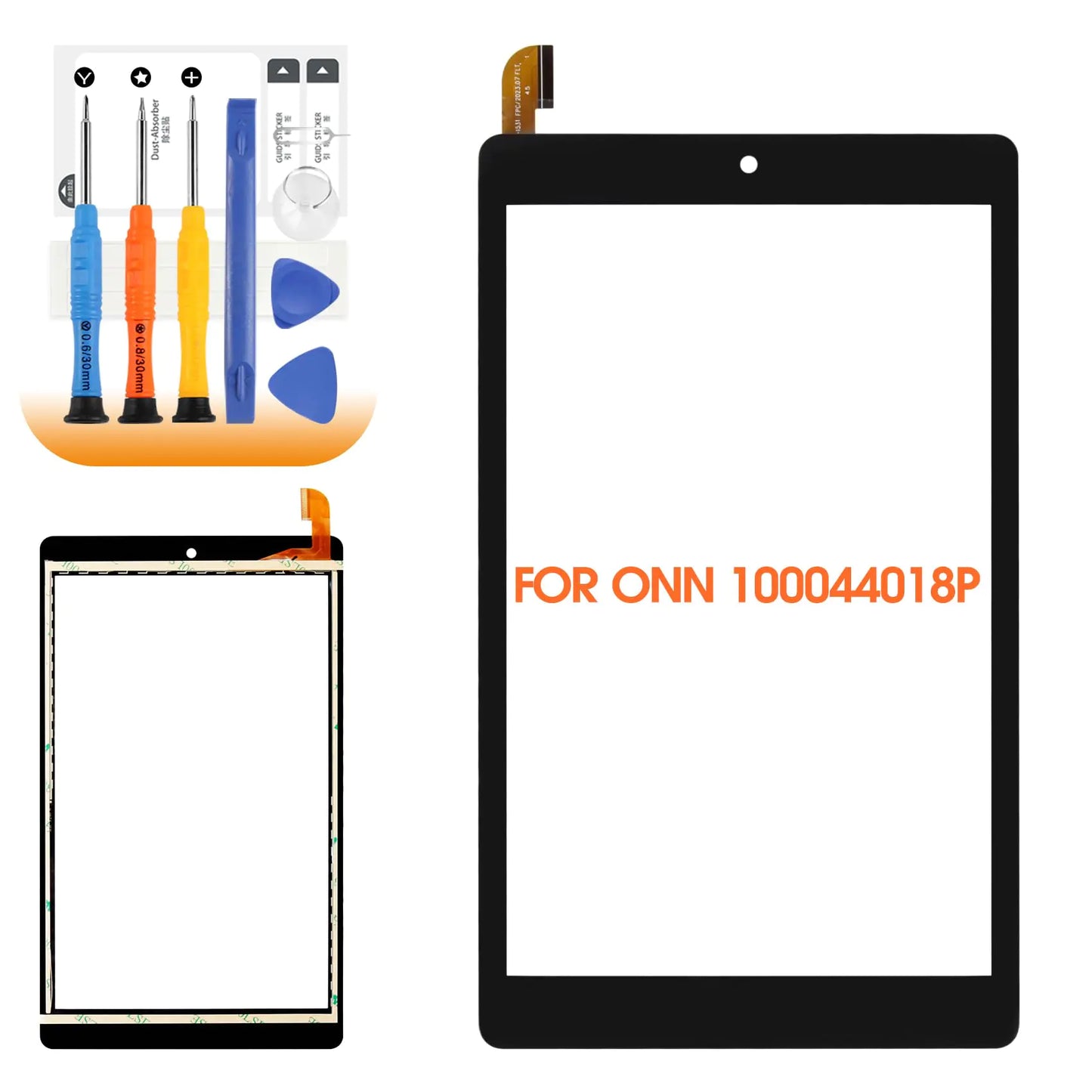 for Onn 100044018G Screen Replacement for Onn 8" Kids Tablet 100044018P Touch Screen Digitizer Front Glass Panel Repair Parts Assembly with Tools & Video