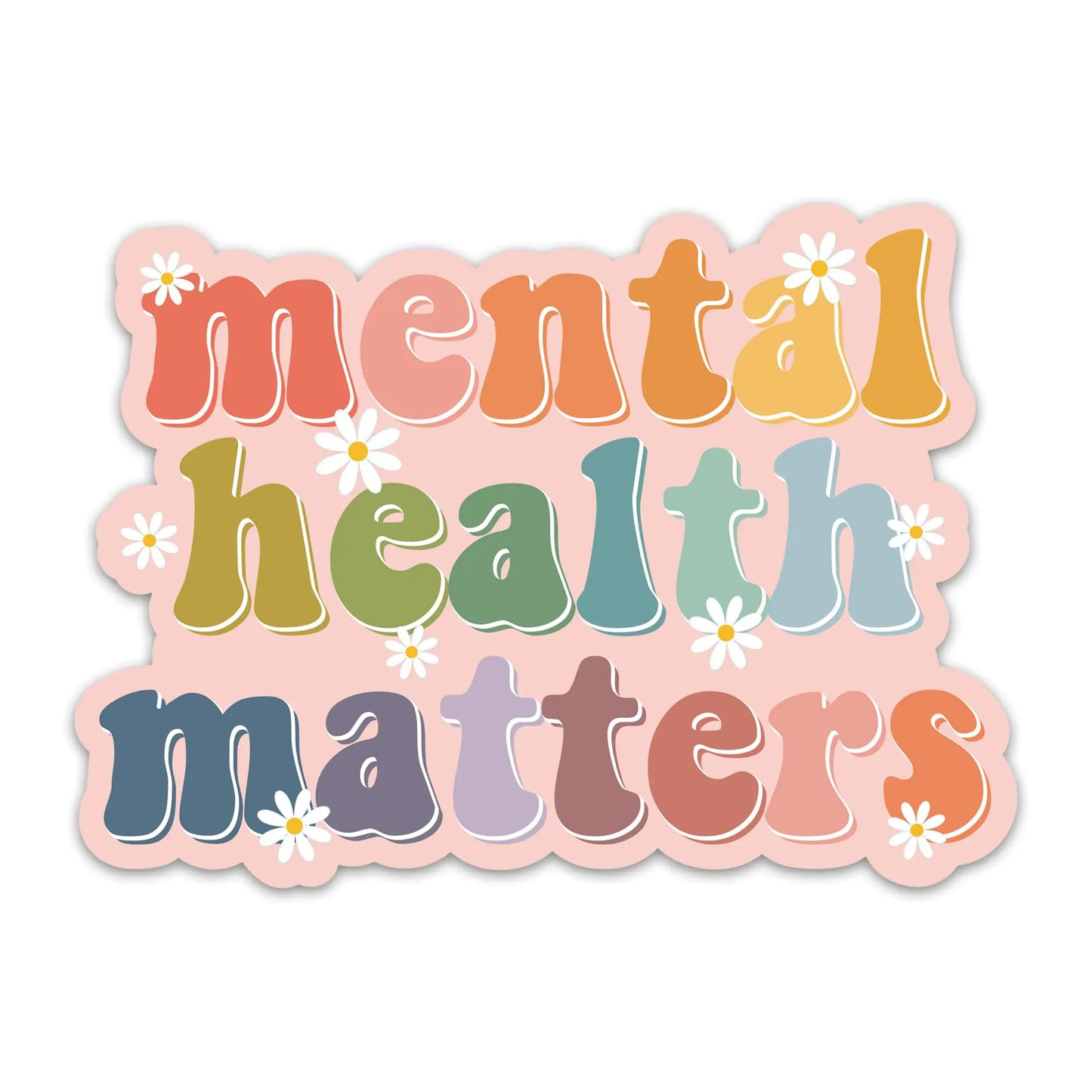 (3PCs) Mental Health Matters Sticker - Mental Health Awareness Stickers - Motivation Self Care Vinyl Waterproof Decals for Laptop Water Bottle Tumbler - MFT Therapist Psychologist Decals (3 Inches)