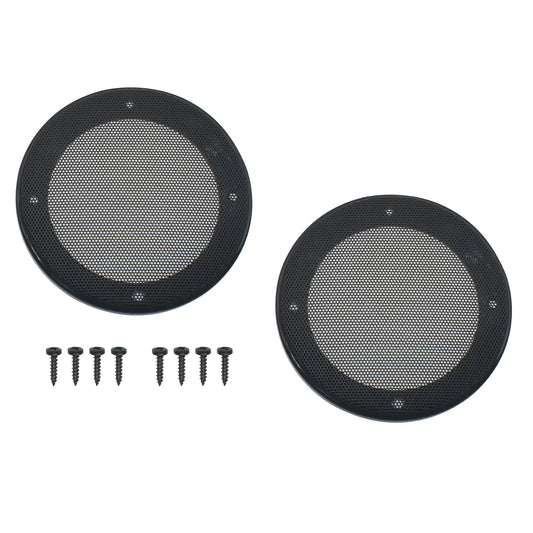 FDXGYH 2 Pack 6.5" Speaker Grill Mesh Round Speaker Grill Cover Woofer Guard Protector Cover with Mathing Screws for Home Theater RV or Marine Decorative (Black)