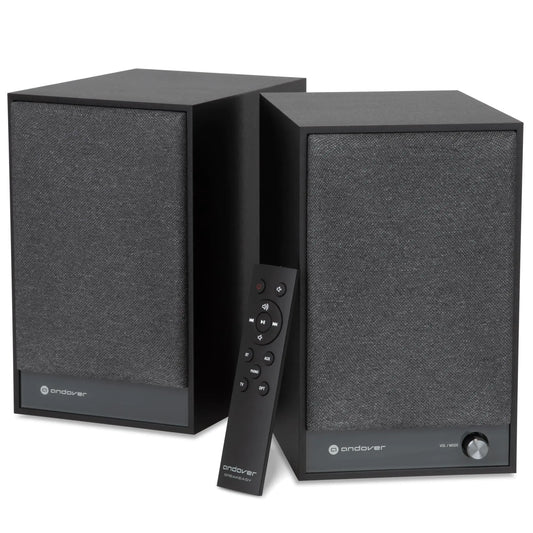 Andover Audio Speakeasy 4 Premium Powered Speaker System - User-Friendly Operation Analog & Digital Inputs Hi-Fi Wireless Bluetooth Stereo Perfect for Turntables and Home Theater Setup