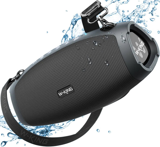 W-KING Portable Loud Bluetooth Speaker Wireless120W PEAK 70W Waterproof Outdoor Speaker Party Boombox 2 SubwooferTriple Passive Radiator-Omnidirectional HiFi Deep Bass/42H/PowerBank/TF/AUX/EQ/Opener