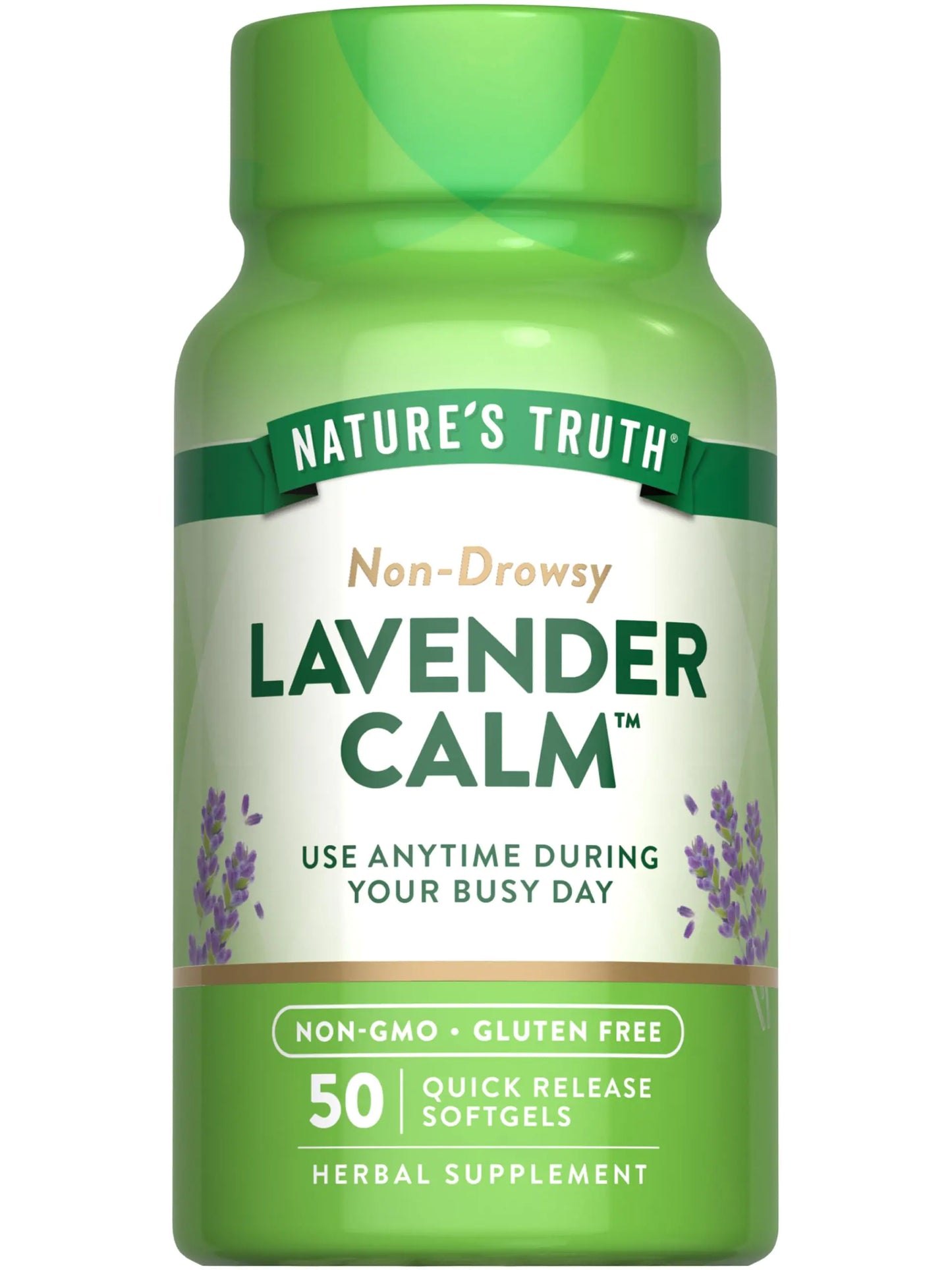 Natures Truth Lavender Calm Softgels | 50 Count | Non-Drowsy Herbal | Non-GMO & Gluten Free Supplement