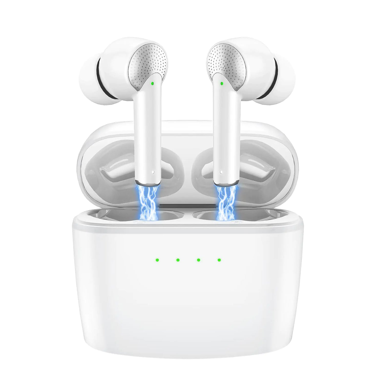 Mysic Wireless EarbudsBluetooth 5.3 Earbuds Built in 4 ENC Stereo Microphone Bluetooth Headphones 42H Playtime with Charging Case IPX7 Waterproof Mini in-Ear Earphones for iOS Android(White)