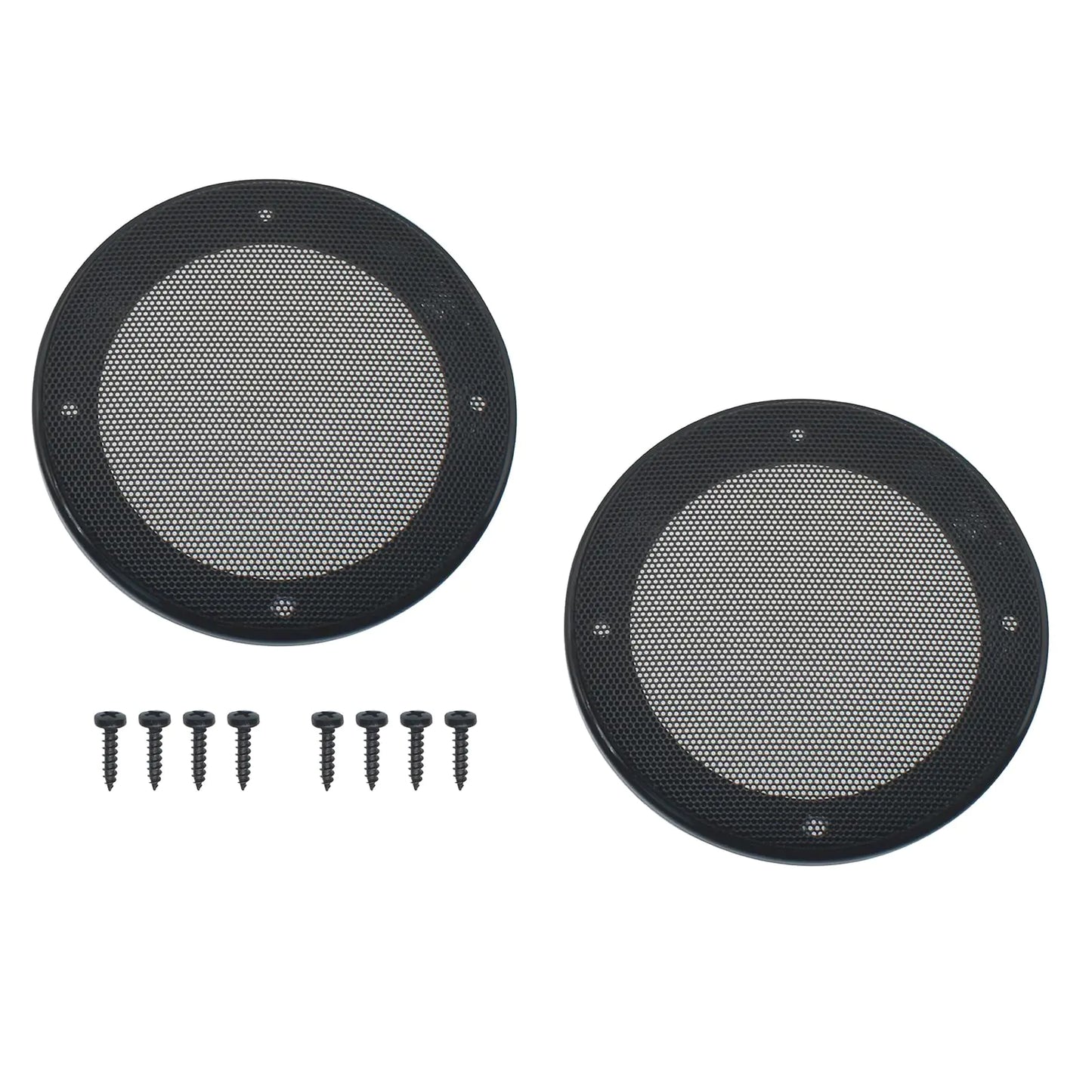 FDXGYH 2 Pack 6.5" Speaker Grill Mesh Round Speaker Grill Cover Woofer Guard Protector Cover with Mathing Screws for Home Theater RV or Marine Decorative (Black)