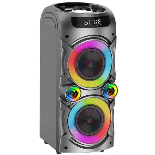 Portable Bluetooth Speaker 100W Big Powerful Wireless Boombox TWS Pairing Loud Stereo Sound Deep Bass Large Party Speakers with Subwoofer LED Lights for Outdoor Home Camping