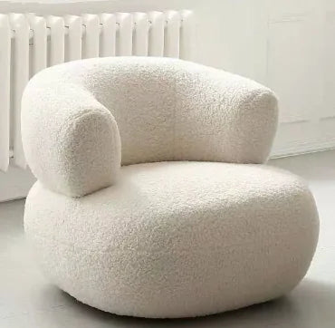 Minimalist White Lambswool Sofa Chair