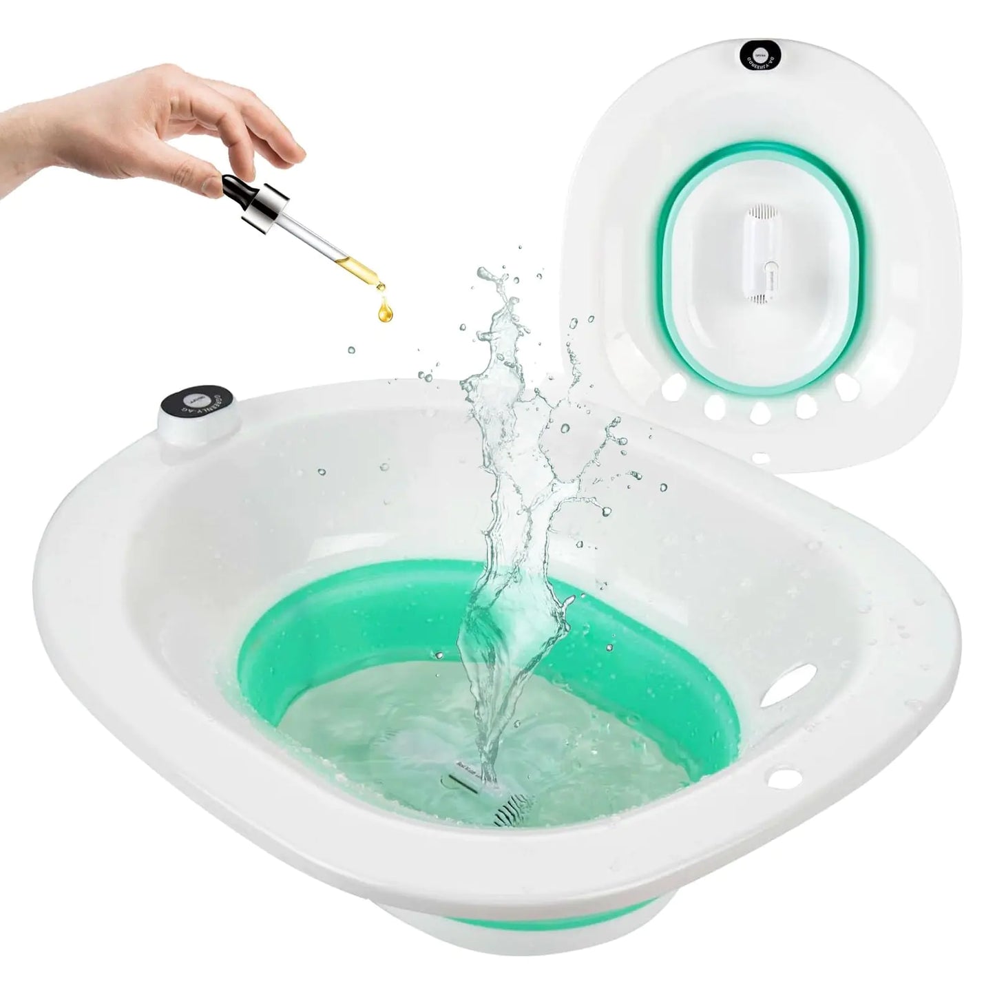 G GREENLY-AG Sitz Bath Sitz Bath for Toilet Electric Sitz Bath for Hemorrhoids Men and Women Postpartum Care Deep Cleansing Portable Sitz Bath for Universal Toilet Seat