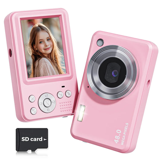 Digital Camera MEETRYE FHD 1080P Kids Camera 48MP Digital Point and Shoot Camera with 18X Zoom Autofocus Travel Portable Compact Camera for Kids Teens Beginners with 32GB Card