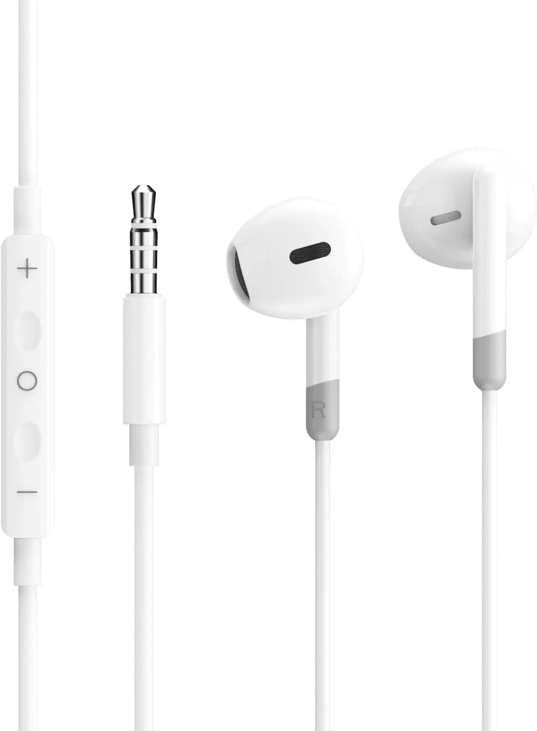 Wired Earbuds Headphone with Mic 3.5mm in-Ear Earphone HiFi Stereo Volume Control Compatible with iPhoneiPadiPodComputerLaptopMp3/4Android Most Audio Devices White1 Pack