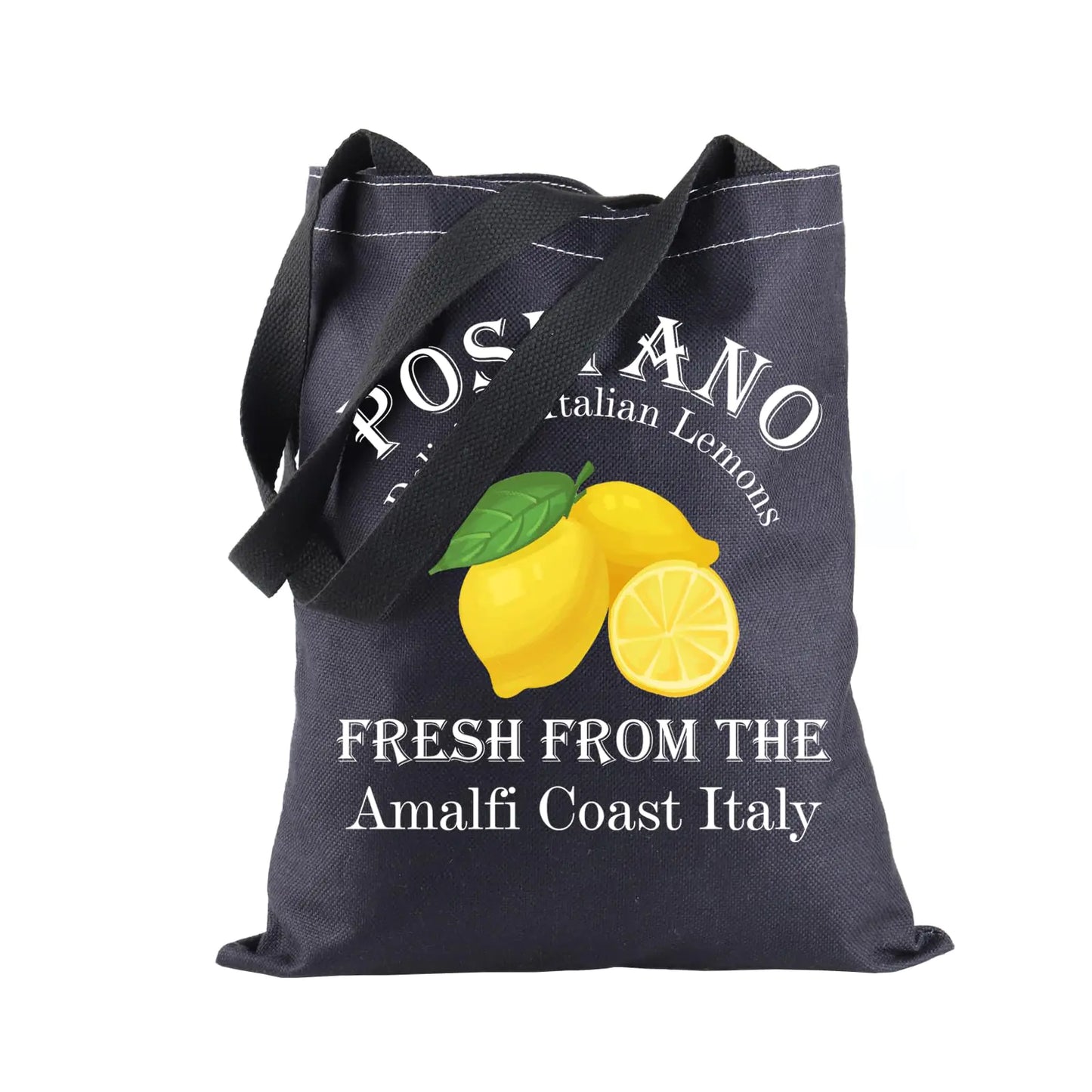 BLUPARK Italian Islands Tote Bag Positano Delicious Italian Lemons Fresh Shopping Bag Southern Italy Travel Gift (Positano BK)