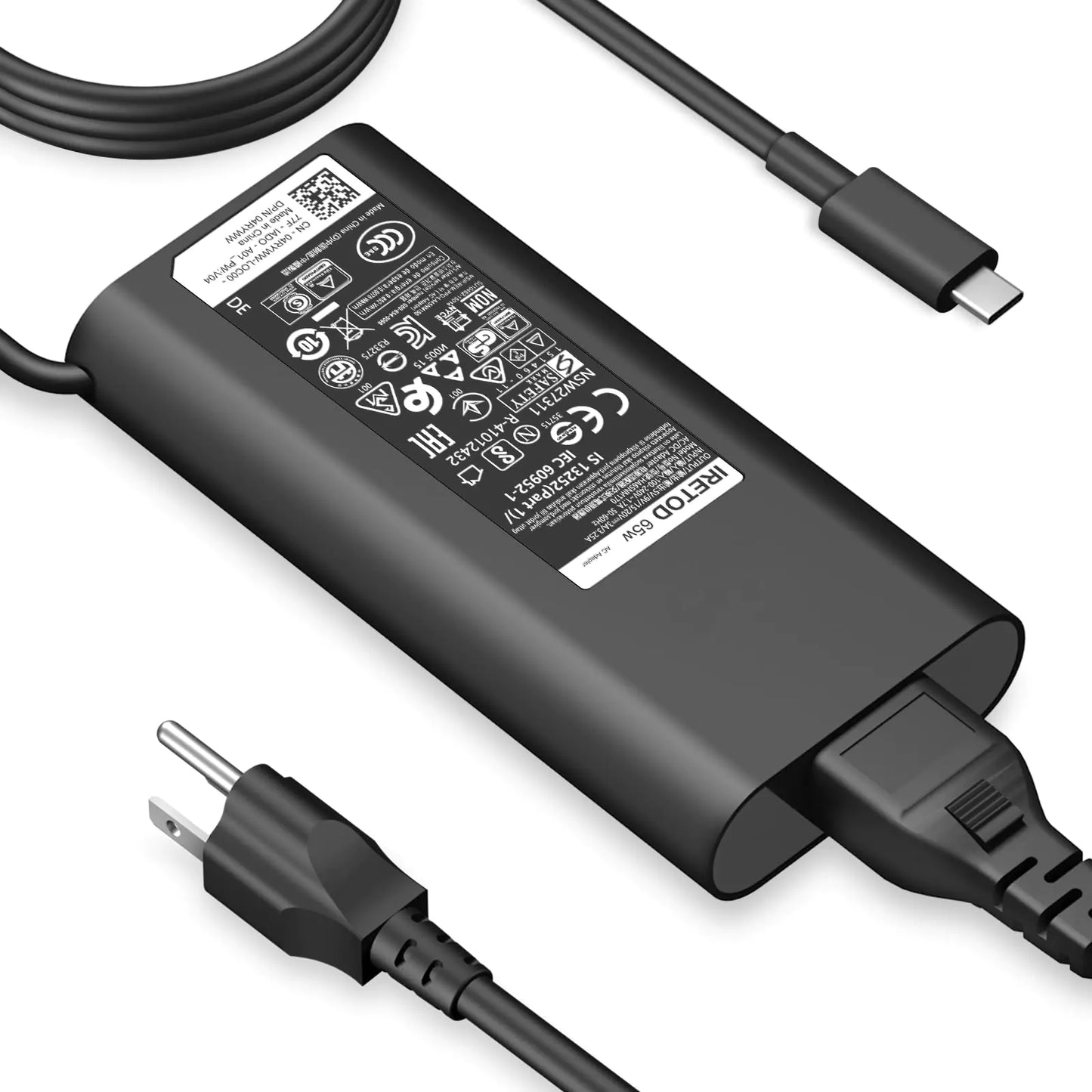 [2025 New] Replacement for 65W USB C Dell Laptop Charger Dell Latitude 5540 5530 5430 7430 7440 5440 5420 3540 3440 Inspiron 14 7425 16 7620 XPS 13 7390 2-in-1 Chromebook 3100 Power Adapter Cord